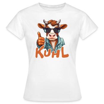 kuhl - coole Kuh - Frauen T-Shirt - Weiß - Vorne - AI Model Female 172 dark (172cm)