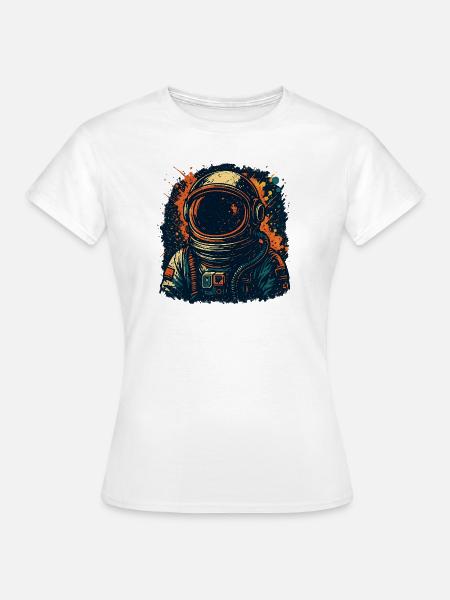 RETRO LOOK ASTRONAUT - Frauen T-Shirt - Weiß