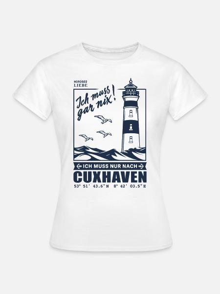 Cuxhaven Hafenstadt Nordsee Urlaub Leuchtturm - Frauen T-Shirt - Weiß