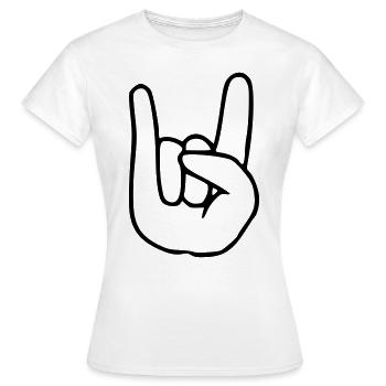 Emoji RocknRoll sketch black - Women's T-Shirt - white - Front - AI Model Female 172 dark (172cm)