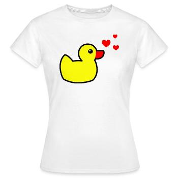 Quietscheente Gelb Valentinstag - Frauen T-Shirt - Weiß - Vorne - AI Model Female 172 dark (172cm)