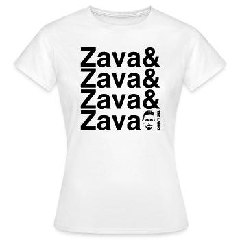 Ted Lasso Zava Schriftzug Schwarz - Frauen T-Shirt - Weiß - Vorne - AI Model Female 172 dark (172cm)