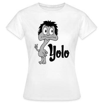 Sprüche Lustige Comic Yolo - Frauen T-Shirt - Weiß - Vorne - AI Model Female 172 dark (172cm)