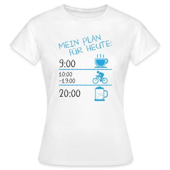 Mein Plan für Heute Kaffee Fahrrad fahren Bier - Frauen T-Shirt - Weiß - Vorne - AI Model Female 172 dark (172cm)