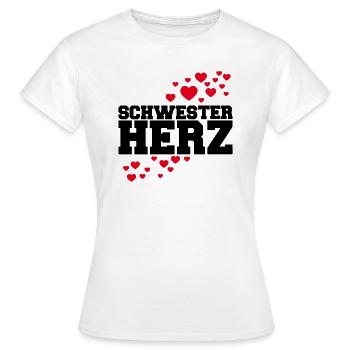 SCHWESTERHERZ - SCHWESTER HERZ - Frauen T-Shirt - Weiß - Vorne - AI Model Female 172 dark (172cm)
