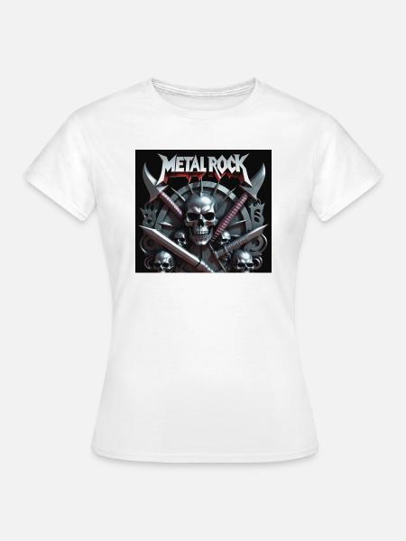 metal rock - T-shirt Femme - blanc