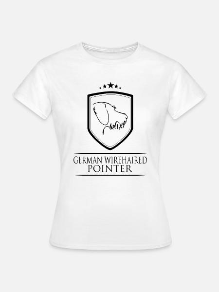 GERMAN WIREHAIRED POINTER WAPPEN - Frauen T-Shirt - Weiß