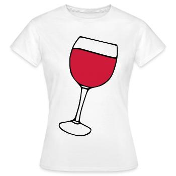 Rotwein im Glas - Frauen T-Shirt - Weiß - Vorne - AI Model Female 172 dark (172cm)