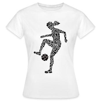 Fußball Spielerin Symbole Frauen Fußballspielerin - Frauen T-Shirt - Weiß - Vorne - AI Model Female 172 dark (172cm)