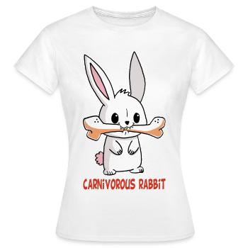 Carnivorous white rabbit - Women's T-Shirt - white - Front - AI Model Female 172 dark (172cm)