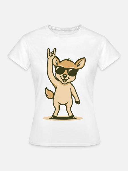 Waldrand-Rocker Rehkitz - Frauen T-Shirt - Weiß