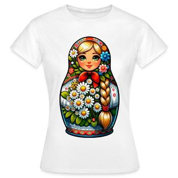 Matriochka en russe Matriochka Poupée Russe - T-shirt Femme - blanc - Devant - AI Model Female 172 dark (172cm)