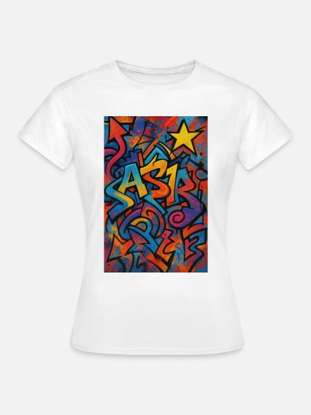 Astr Graffiti Farbexplosion - Frauen T-Shirt - Weiß