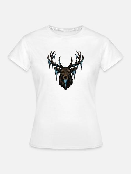 Eiszapfen Hirsch Kopf - Frauen T-Shirt - Weiß