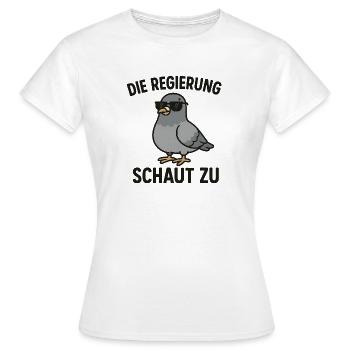 Colombe espionne - T-shirt Femme - blanc - Devant - AI Model Female 172 dark (172cm)