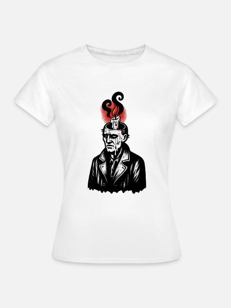 Wachskopf mit Flamme - Frauen T-Shirt - Weiß