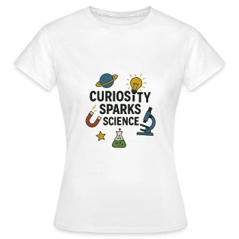 Curiosity Sparks Science - Women's T-Shirt - white - Front - AI Model Female 172 dark (172cm)
