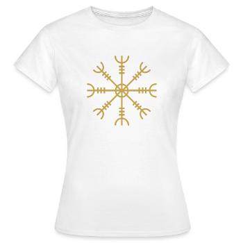 Rune nordique Algiz - symbole de protection Viking - T-shirt Femme - blanc - Devant - AI Model Female 172 dark (172cm)