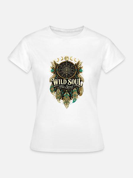 Wilde Seele Traumfänger Free Spirit - Frauen T-Shirt - Weiß