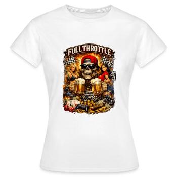 Fête moto du Crâne à Plein Gaz - T-shirt Femme - blanc - Devant - AI Model Female 172 dark (172cm)