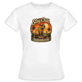 Stay Chill Bear sur le skateboard - T-shirt Femme - blanc - Devant - AI Model Female 172 dark (172cm)