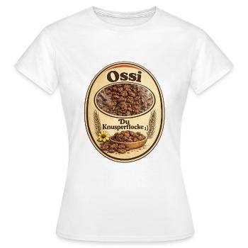 Ossi Knusperflocken Label - Frauen T-Shirt - Weiß - Vorne - AI Model Female 172 dark (172cm)