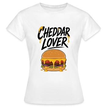 Cheddar Burger Lover Illustration - Women's T-Shirt - white - Front - AI Model Female 172 dark (172cm)
