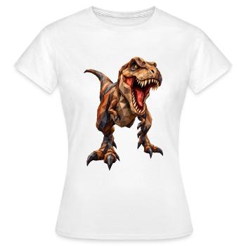 Tyrannosaurus à faible poly - T-shirt Femme - blanc - Devant - AI Model Female 172 dark (172cm)