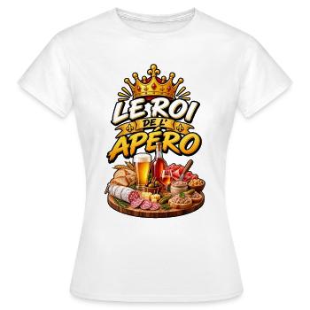 Le Roi de l'Apéro - T-shirt Femme - blanc - Devant - AI Model Female 172 dark (172cm)
