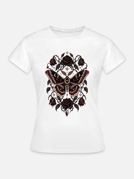 Nachtrose Falter - Frauen T-Shirt - Weiß