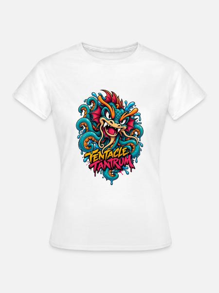 Tentakel-Wutantra-Drache - Frauen T-Shirt - Weiß