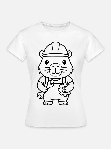 Niedliche Capybara-Ingenieur-Gliederung - Frauen T-Shirt - Weiß