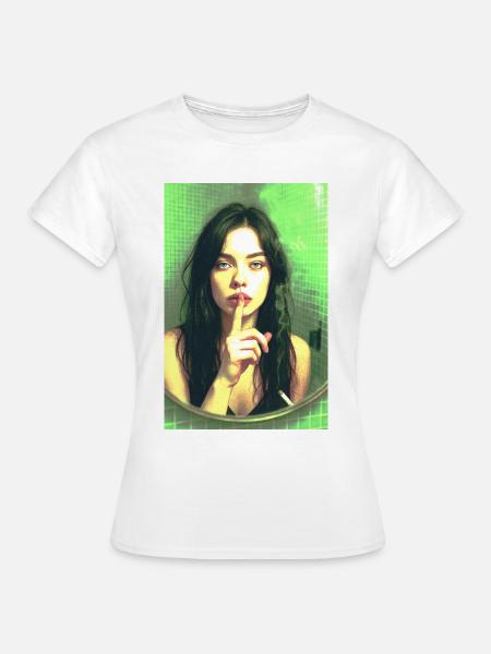 pssst III - Frauen T-Shirt - Weiß