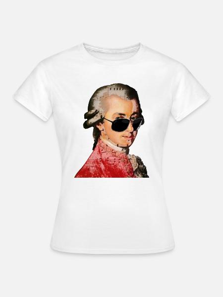 Wolfgang Amadeus Mozart - Frauen T-Shirt - Weiß