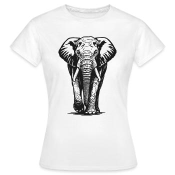 Elephant - Big Game, Tusk, Ivory - Women's T-Shirt - white - Front - AI Model Female 172 dark (172cm)