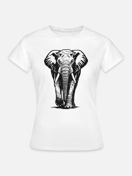 Elefant - Großwild, Stoßzahn, Elfenbein - Frauen T-Shirt - Weiß