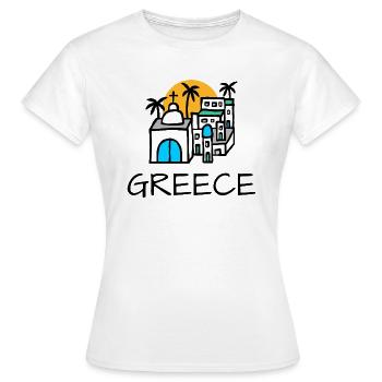 Stadt Dorf Griechenland Greece - Frauen T-Shirt - Weiß - Vorne - AI Model Female 172 dark (172cm)