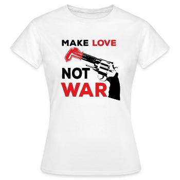 Liebe Love Pistole Kondom Sex Statement Geschenk - Frauen T-Shirt - Weiß - Vorne - AI Model Female 172 dark (172cm)