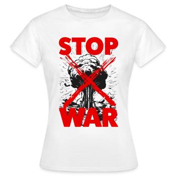 Stop à la guerre - Déclaration contre la guerre - T-shirt Femme - blanc - Devant - AI Model Female 172 dark (172cm)