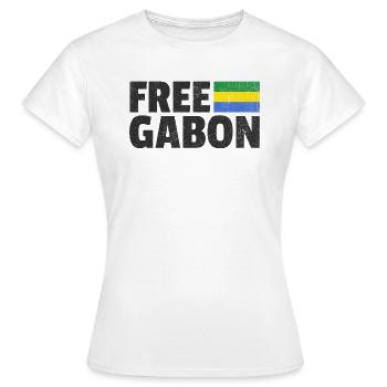 Free Gaun: Unterstütze die gabunische Freiheit - Frauen T-Shirt - Weiß - Vorne - AI Model Female 172 dark (172cm)