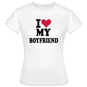 Boyfriend - ami - T-shirt Femme - blanc - Devant - AI Model Female 172 dark (172cm)