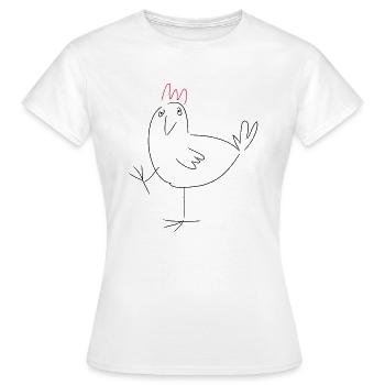 Huhn auf einem Bein - Frauen T-Shirt - Weiß - Vorne - AI Model Female 172 dark (172cm)