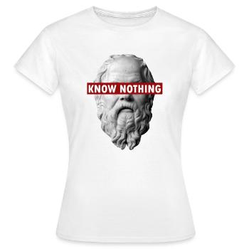 NE SAIS PAS NOS SOCRATES - T-shirt Femme - blanc - Devant - AI Model Female 172 dark (172cm)