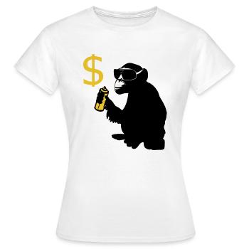 affe sprüht dollarzeichen - Frauen T-Shirt - Weiß - Vorne - AI Model Female 172 dark (172cm)