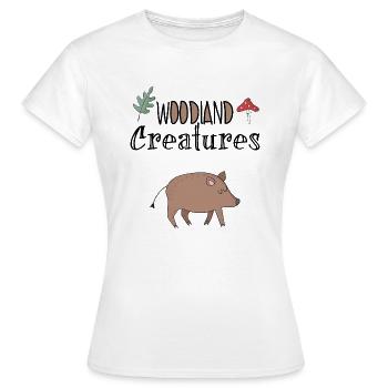 Wildschwein - Frauen T-Shirt - Weiß - Vorne - AI Model Female 172 dark (172cm)