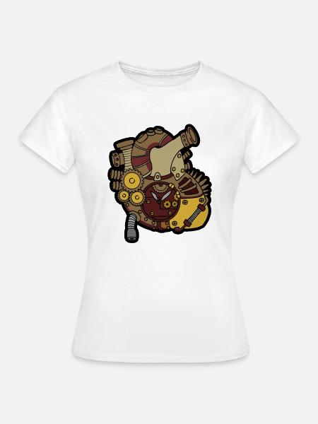 Steampunk Herz - Frauen T-Shirt - Weiß