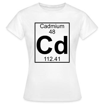 Element 048 - Cd (cadmium) - Full - Frauen T-Shirt - Weiß - Vorne - AI Model Female 172 dark (172cm)