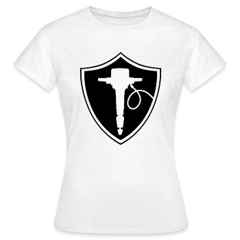 presslufthammer_schild - Frauen T-Shirt - Weiß - Vorne - AI Model Female 172 dark (172cm)