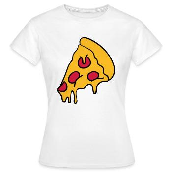 pizza tropfend käse salami stück - Frauen T-Shirt - Weiß - Vorne - AI Model Female 172 dark (172cm)