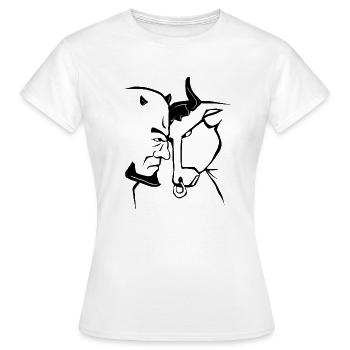 Taureau et diable - T-shirt Femme - blanc - Devant - AI Model Female 172 dark (172cm)